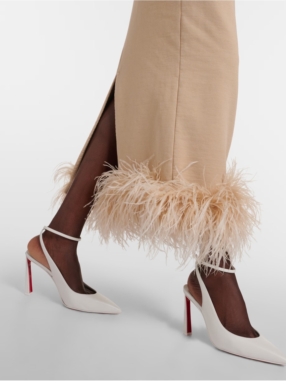 Christian Louboutin White Slingback Pumps with Red Soles